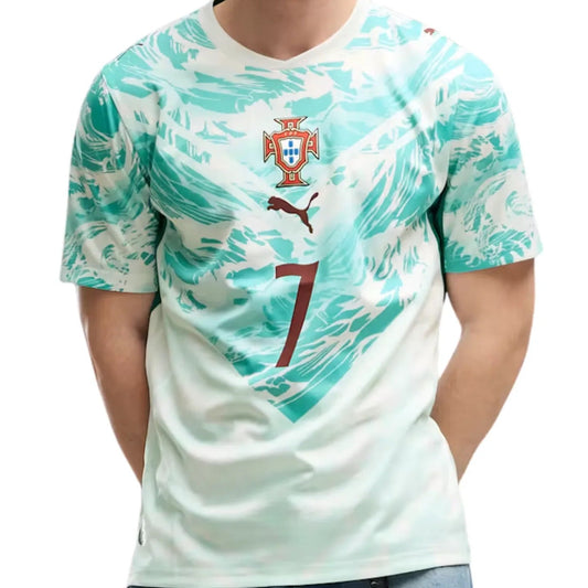 RONALDO 7 PORTUGAL AWAY FIFA CUP EMBROIDED LOGO JERSEY