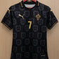 RONALDO 7 PORTUGAL BLACK SPECIAL EDITION SHIRT EMBROIDERED LOGOS