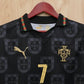 RONALDO 7 PORTUGAL BLACK SPECIAL EDITION SHIRT EMBROIDERED LOGOS