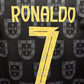 RONALDO 7 PORTUGAL BLACK SPECIAL EDITION SHIRT EMBROIDERED LOGOS