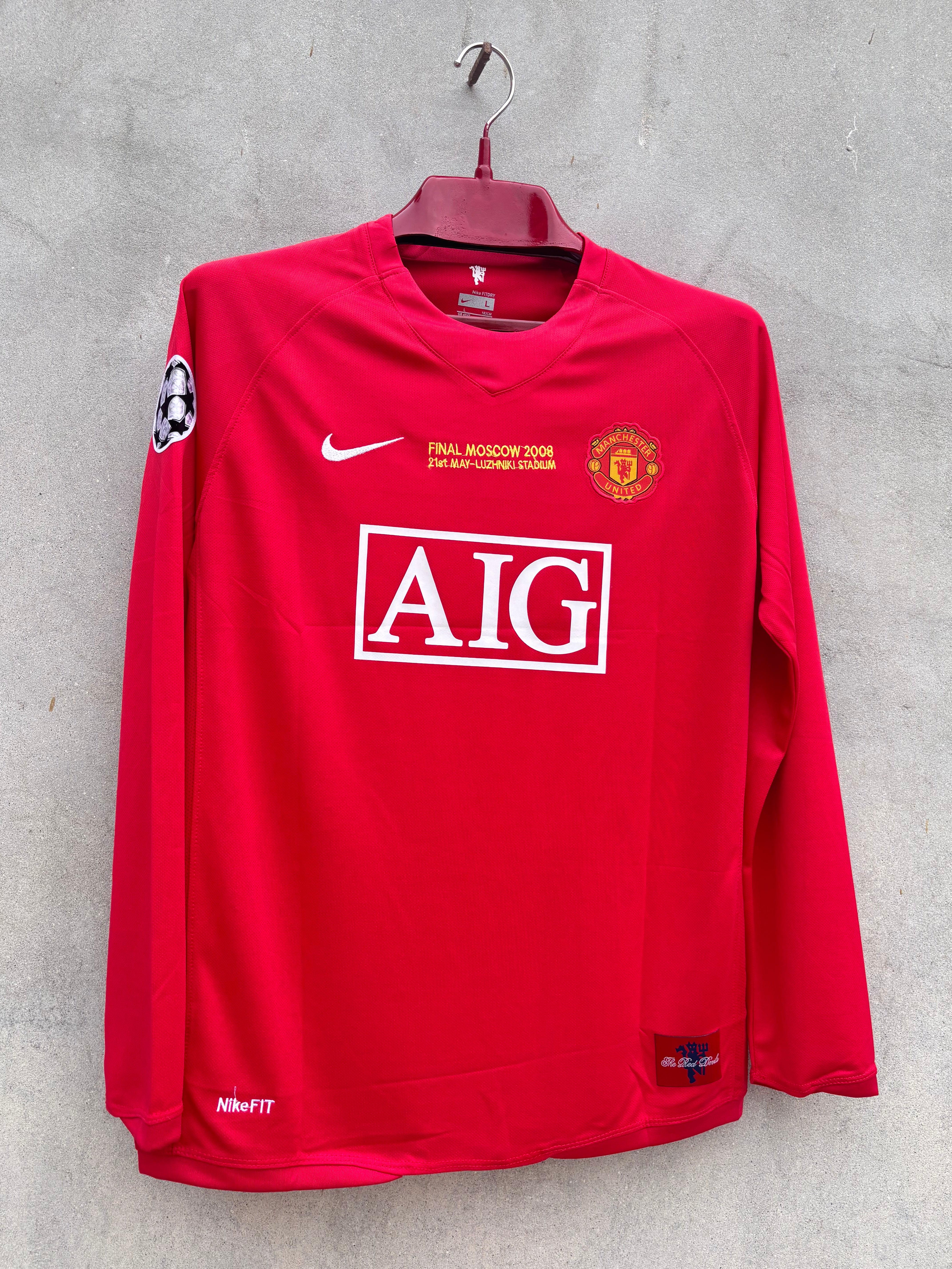 MANCHESTER UNITED 2007/08 RED RONALDO 7 SHIRT(EMBROIDED LOGO