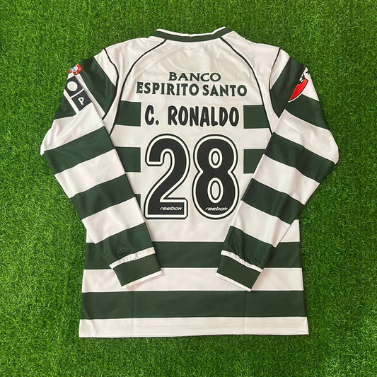 C RONALDO SPORTING 2001/03 EMBROIDED JERSEY